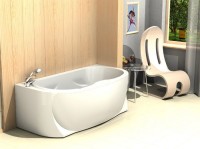 Акриловая ванна AQUATEK Мелисса MEL180-0000031 180x95 см, пристенная, белая, овальная, вклеенный каркас, с экраном, со сливом-переливом