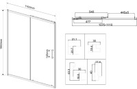 Душевая дверь в нишу Vincea City VDS-5CT110CLB 110 см, стекло прозрачное, черный