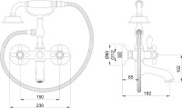 Смеситель для ванны с душем Wonzon & Woghand WW-88639020-CR хром
