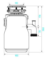 Комплект Мойка Omoikiri Okinoshima 76-U/I-WH Glossy белая + Измельчитель KUCHENSTERN Muhle
