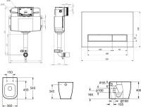 Комплект Lavinia Boho Унитаз приставной Bell Pro 33014040 + Крышка-сиденье Bell Pro 33290100 с микролифтом + Бачок скрытого монтажа RelFix 38020010 + Кнопка RelFix 380501MB + Дозатор RelFix 38040010