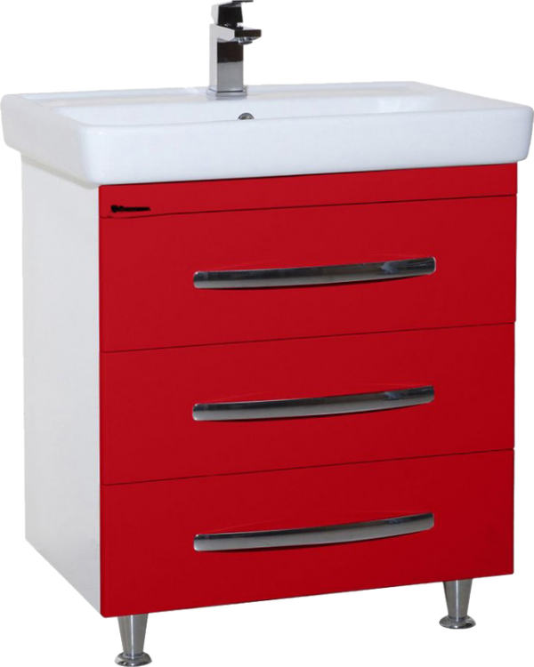 Тумба с раковиной Bellezza Рокко 80 напольная, красная