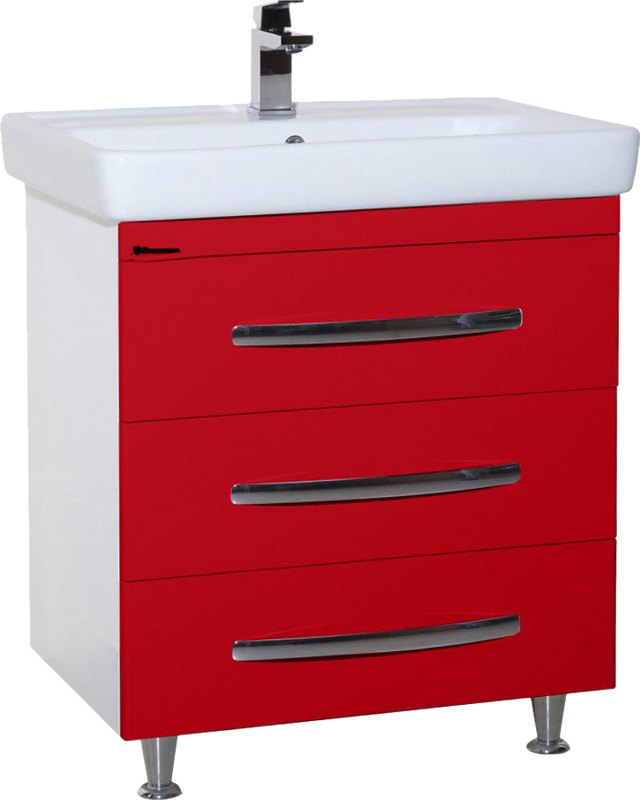 Тумба с раковиной Bellezza Рокко 80 напольная, красная