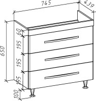 Тумба с раковиной Bellezza Рокко 80 напольная, красная