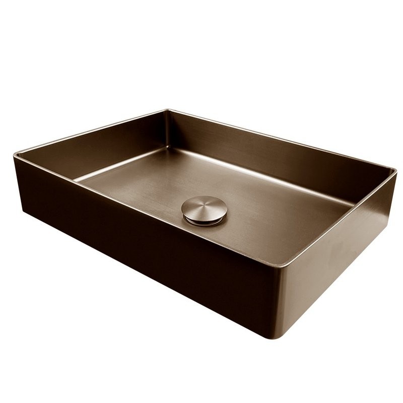 Накладная раковина AltroBagno Astro 001020 BrAn 51 состаренная бронза, прямоугольная, нержавеющая сталь