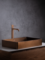 Накладная раковина AltroBagno Astro 001020 BrAn 51 состаренная бронза, прямоугольная, нержавеющая сталь