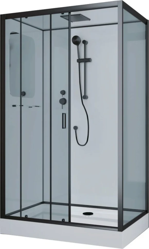 Душевая кабина Niagara Premium NG-6912-01QL BLACK 120х80х210 левая, черная, с низким поддоном