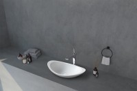 Накладная раковина Abber Stein AS2606 61 матовая белая, овальная, искусственный камень