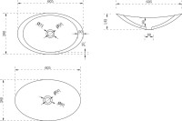 Накладная раковина Abber Stein AS2606 61 матовая белая, овальная, искусственный камень