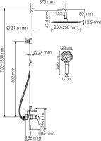 Душевая стойка Wasserkraft Sauer A171.256.207.PG золото