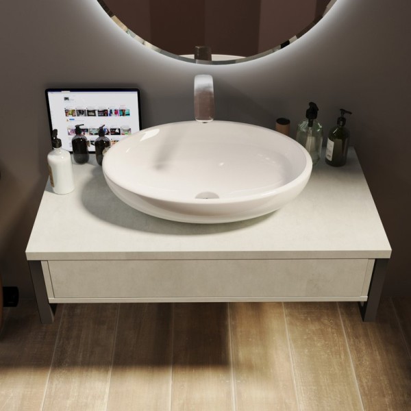 Тумба под раковину 1MarKa Grunge Loft 100 бетон светлый