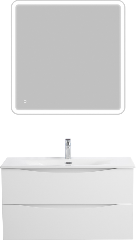 Тумба с раковиной BelBagno Marino-cer-n 80 подвесная, bianco opaco