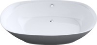 Акриловая ванна Art&Max AM-527-1800-835 180x85 см, отдельностоящая, белая, овальная, с каркасом, со сливом-переливом
