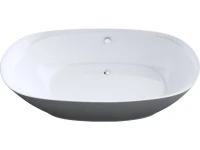 Акриловая ванна Art&Max AM-527-1800-835 180x85 см, отдельностоящая, белая, овальная, с каркасом, со сливом-переливом
