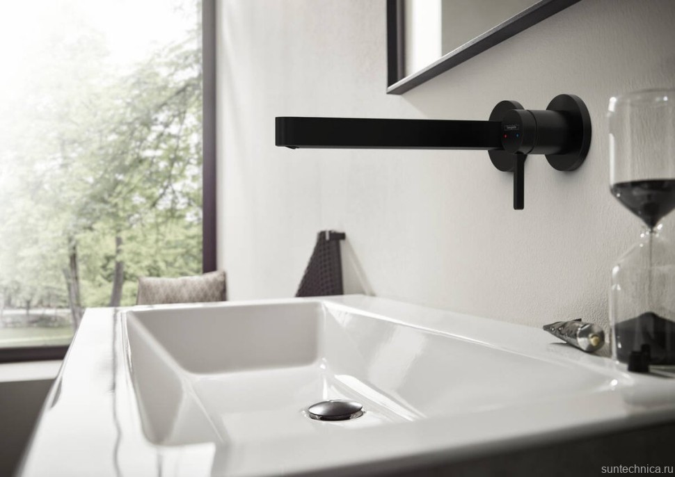 Смеситель для раковины Hansgrohe Finoris 76050670 С ВНУТРЕННЕЙ ЧАСТЬЮ матовый черный