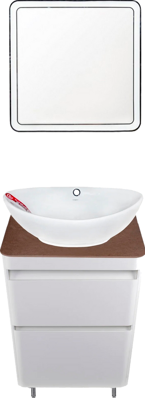 Мебель для ванной комнаты Style Line Атлантика 60 Люкс Plus, напольная, антискрейч, бежевая темная