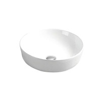 Накладная раковина Art&Max AM140-T 42 глянцевая белая, круглая, фаянс
