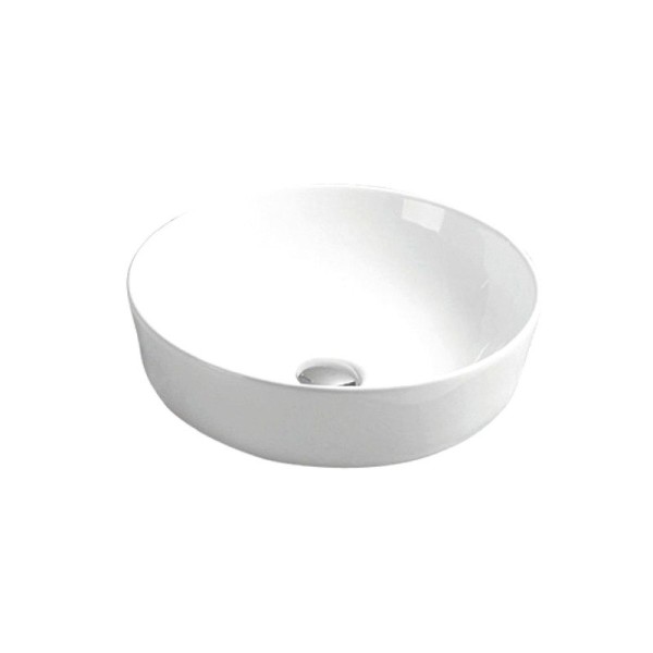 Накладная раковина Art&Max AM140-T 42 глянцевая белая, круглая, фаянс