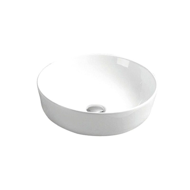 Накладная раковина Art&Max AM140-T 42 глянцевая белая, круглая, фаянс