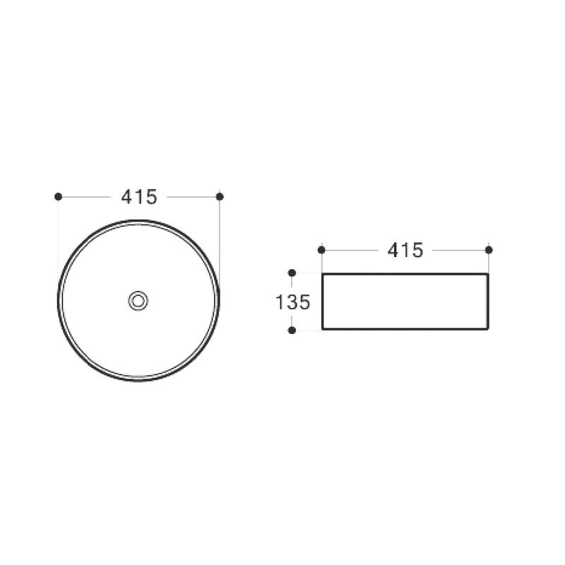 Накладная раковина Art&Max AM140-T 42 глянцевая белая, круглая, фаянс