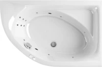 Акриловая ванна Excellent Aquarella WAEX.ARP15.LINE R 150x100 см, угловая, правая, пристенная, с гидромассажем, белая, асимметричная, с каркасом, с сиденьем, со сливом-переливом