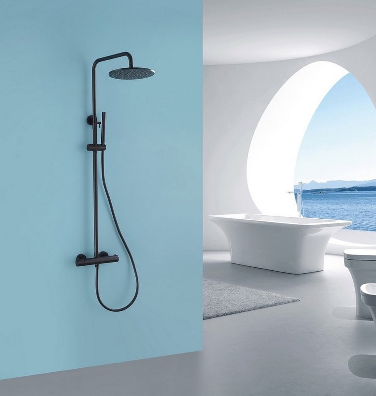 Душевая стойка Abber Wasser Kreis AF8160B матовая черная