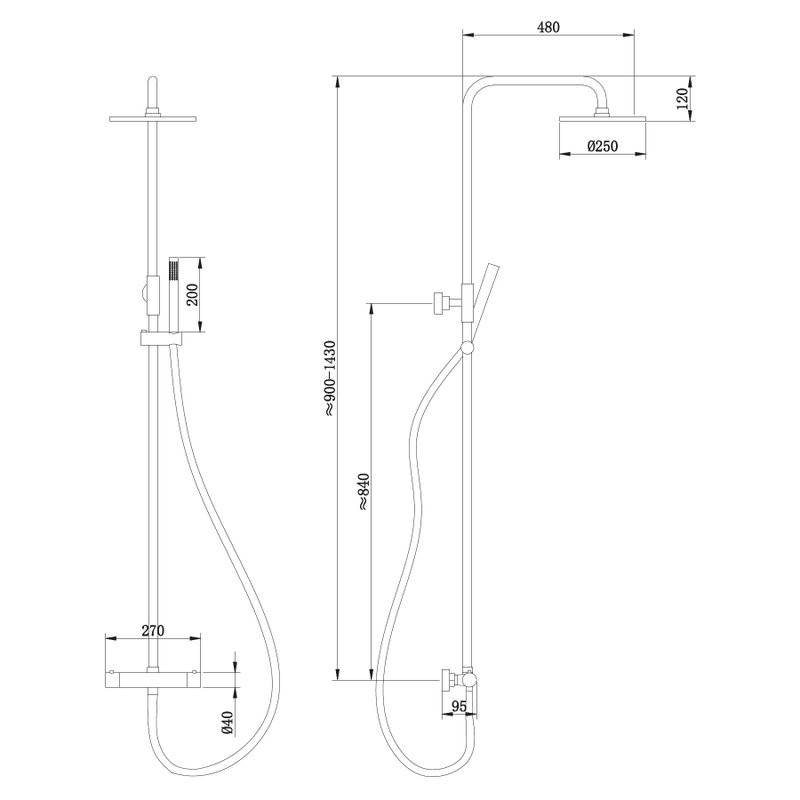 Душевая стойка Abber Wasser Kreis AF8160B матовая черная