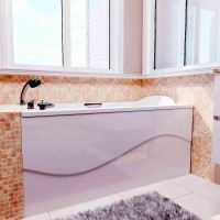 Ванна из искусственного камня Фэма Алассио 180x75 см, пристенная, белая, на ножках, с ручками