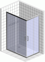 Душевой уголок Kubele DE019 RC-CLN-BLMT 100х90 см, профиль матовый черный