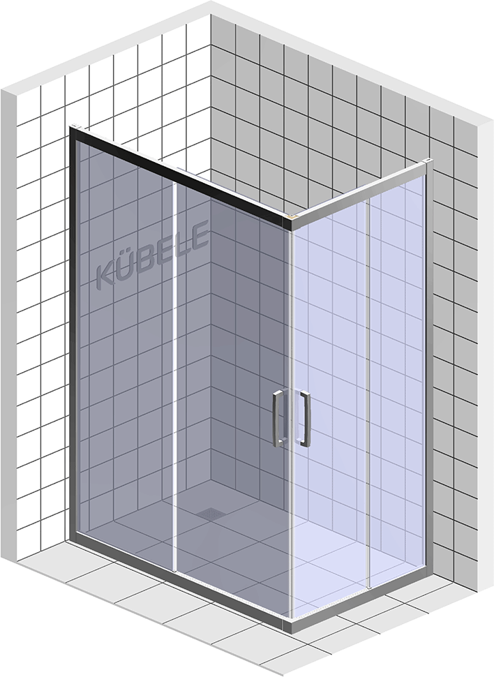 Душевой уголок Kubele DE019 RC-CLN-BLMT 100х90 см, профиль матовый черный