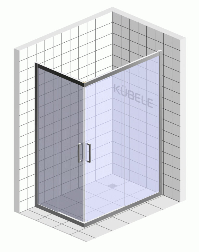 Душевой уголок Kubele DE019 RC-CLN-BLMT 100х90 см, профиль матовый черный