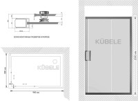 Душевой уголок Kubele DE019 RC-CLN-BLMT 100х90 см, профиль матовый черный