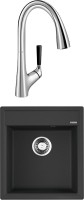 Комплект Мойка Omoikiri Daisen 46-BL черная + Смеситель Jacob Delafon Malleco E562-CP
