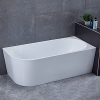 Акриловая ванна Vincea VBT-402-1700R 170x80 см, правая, пристенная, белая, асимметричная, на ножках, со сливом-переливом