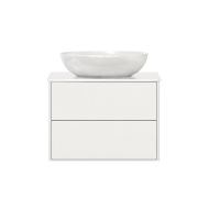 Тумба с раковиной Belux Джаз 70 подвесная, белая глянцевая, раковина Дубай 56