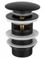 Донный клапан для раковины Wonzon & Woghand WW-88SS01-MB с переливом, матовый черный Донный клапан для раковины Wonzon & Woghand WW-88SS01-MB с переливом, матовый черный