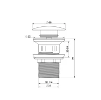 Донный клапан для раковины Wonzon & Woghand WW-88SS01-MB с переливом, матовый черный Донный клапан для раковины Wonzon & Woghand WW-88SS01-MB с переливом, матовый черный