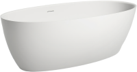 Ванна из искусственного камня Salini Alda 180x90 см, отдельностоящая, матовая белая, овальная, со сливом-переливом, с донным клапаном