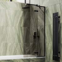 Шторка на ванну Maybahglass MGV-657-6 69 см, профиль черный, стекло бронза