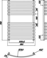 Полотенцесушитель водяной Ravak Elegance 500x800