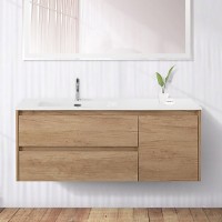 Тумба с раковиной BelBagno Kraft 120 L, 2 ящика, дверца, Rovere Tabacco