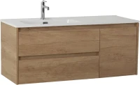 Тумба с раковиной BelBagno Kraft 120 L, 2 ящика, дверца, Rovere Tabacco