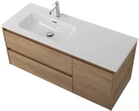 Тумба с раковиной BelBagno Kraft 120 L, 2 ящика, дверца, Rovere Tabacco