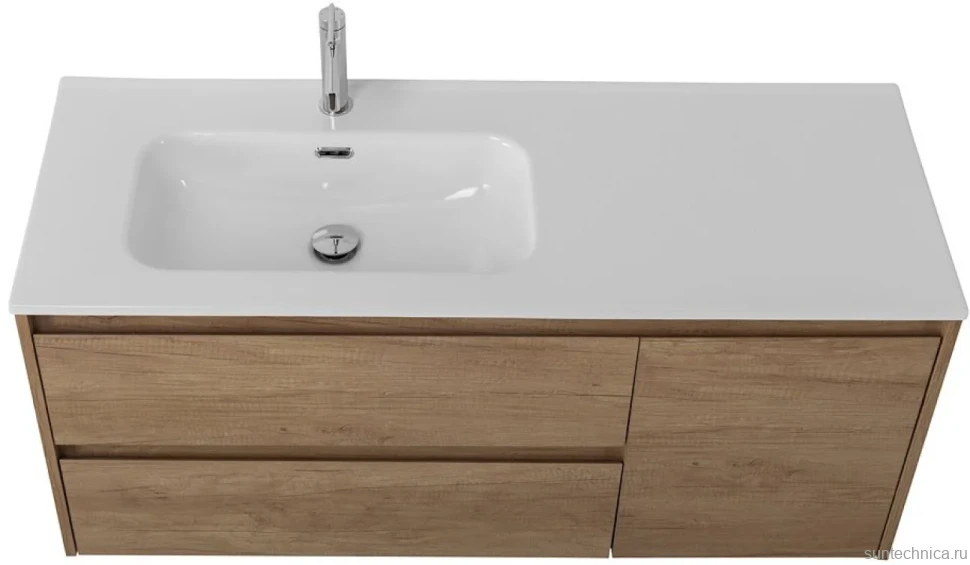 Тумба с раковиной BelBagno Kraft 120 L, 2 ящика, дверца, Rovere Tabacco