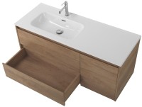 Тумба с раковиной BelBagno Kraft 120 L, 2 ящика, дверца, Rovere Tabacco