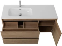 Тумба с раковиной BelBagno Kraft 120 L, 2 ящика, дверца, Rovere Tabacco