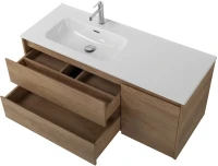 Тумба с раковиной BelBagno Kraft 120 L, 2 ящика, дверца, Rovere Tabacco