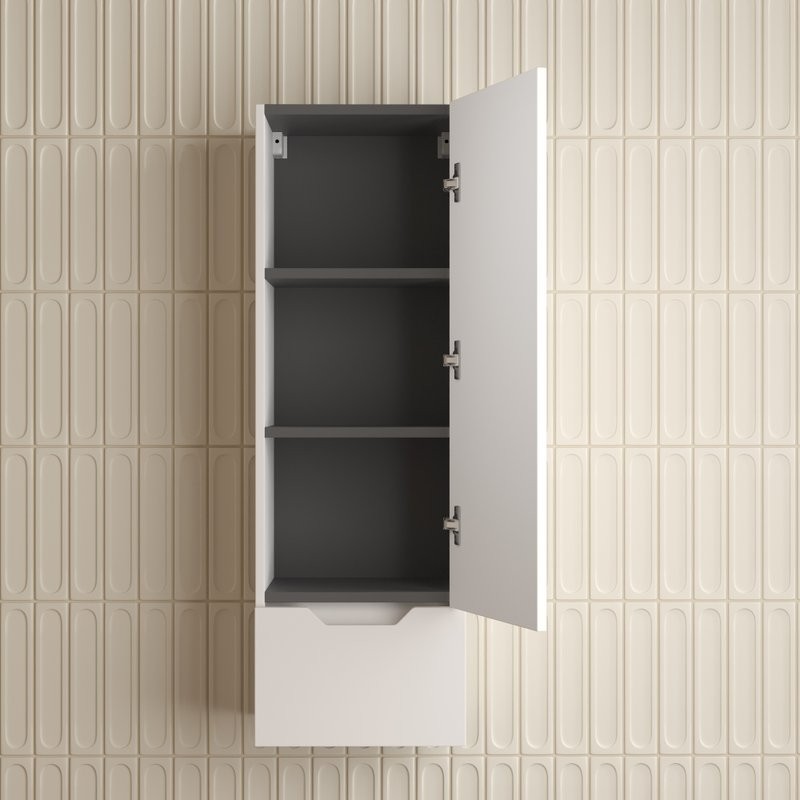 Шкаф-пенал для ванной Style Line Остин 36 подвесной, белый эмаль plus