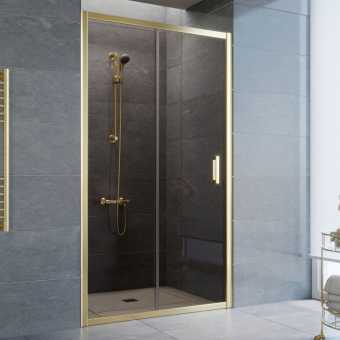 Душевая дверь в нишу Vegas Glass ZP 105 09 05 профиль золото, стекло бронза