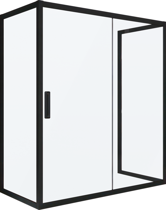 Душевой уголок Kubele DE019 R2U-MAT-BLMT 120х100 см, профиль матовый черный